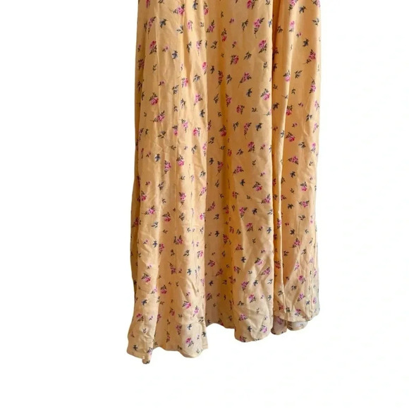 Bardot Yellow Floral Roses Ditsy Bow Tie Shoulder Midi Dress Sz 8 M - Picture 7 of 14